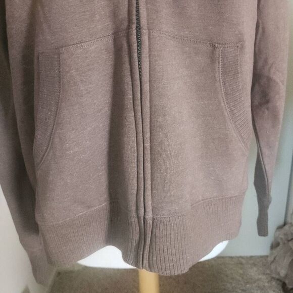 034 Faded Glory NWT brown hoodie with cream sherpa lining - Picture 2 of 8